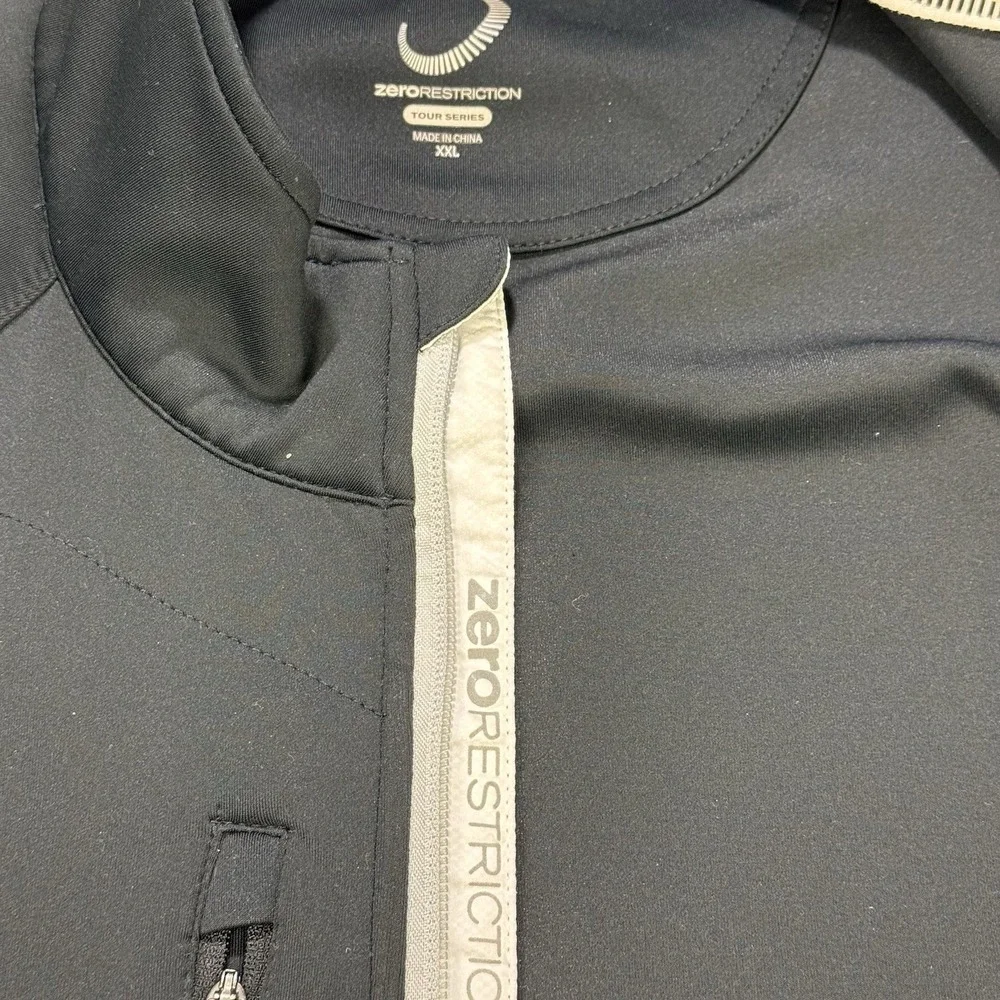 Zero Restriction Tour Series Jacket Men's 2XL Black Full Zip Windbreaker Golf